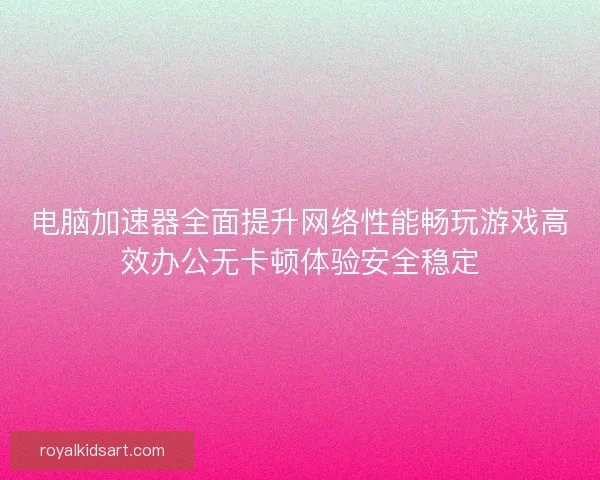 电脑加速器全面提升网络性能畅玩游戏高效办公无卡顿体验安全稳定